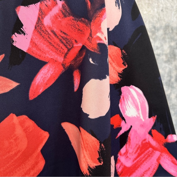 Vince Camuto Navy Floral Midi Dress - Picture 5 of 10